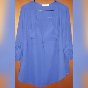 Just Me: Blue Sheer Blouse